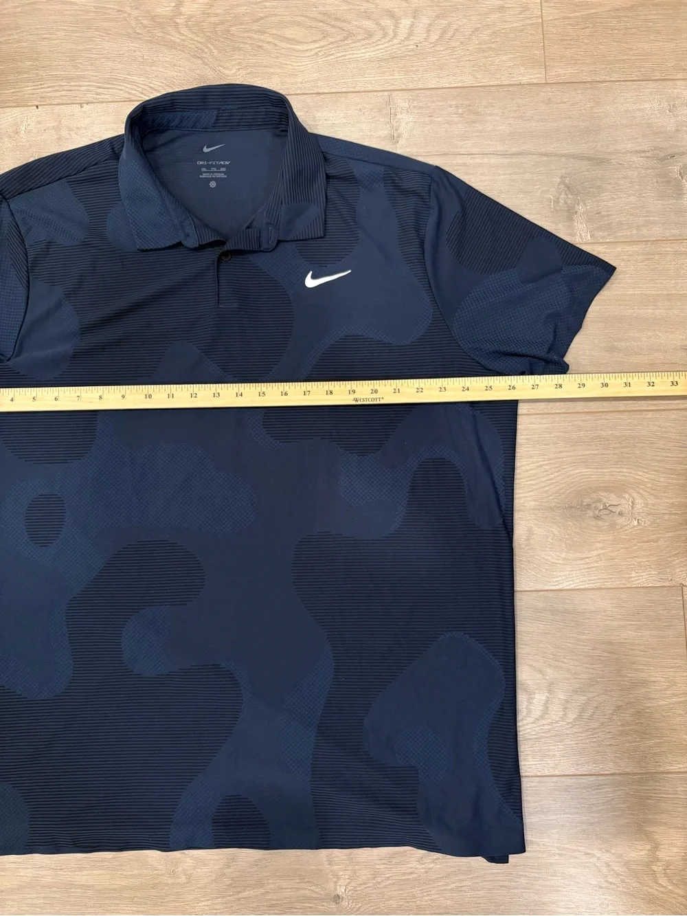 Nike x Malbon Golf Dri Fit ADV Tour Polo Shirt XXL Blue Camo